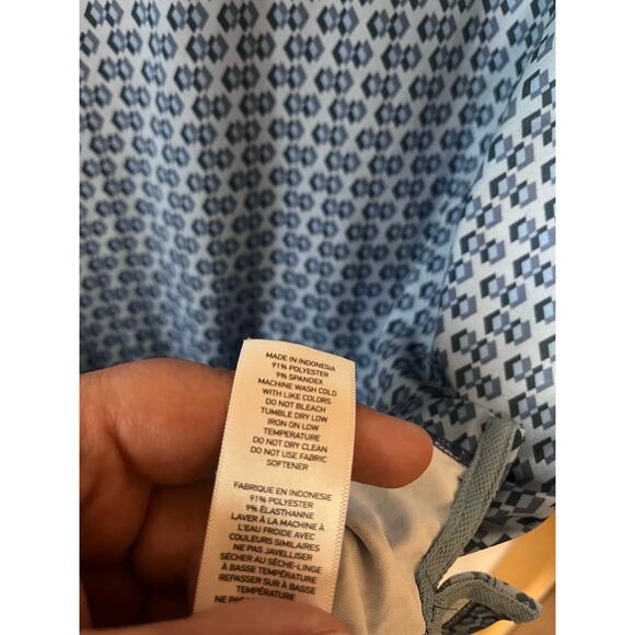 Rhône Printed Polo‎ Shirt Sz M - Picture 3 of 4